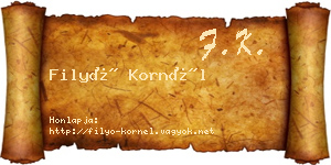 Filyó Kornél névjegykártya