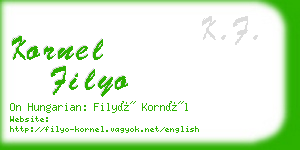 kornel filyo business card